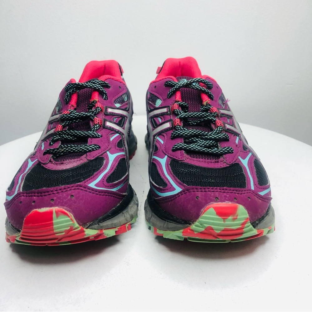 Asics GEL-SCRAM 3 T65BQ (D) black purple pink trail running shoes SZ 8.5. RR1 - Picture 3 of 9